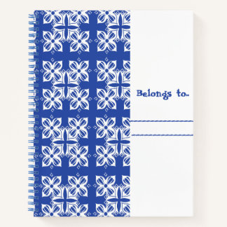 Blue color patterned spiral Notebooks