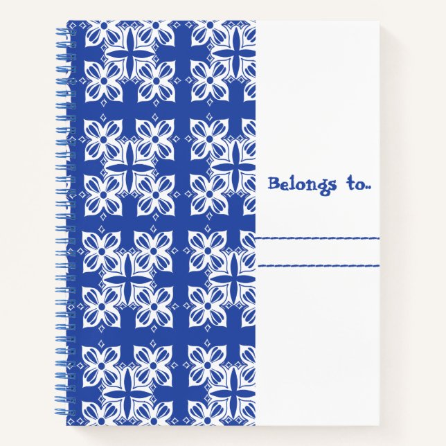 Blue color patterned spiral Notebooks (Front)