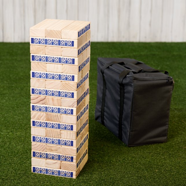 Blue color patterned  topple tower (Lawn)