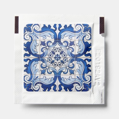 Blue Color Portuguese Azulejo Decorative Pattern Hand Sanitizer Packet