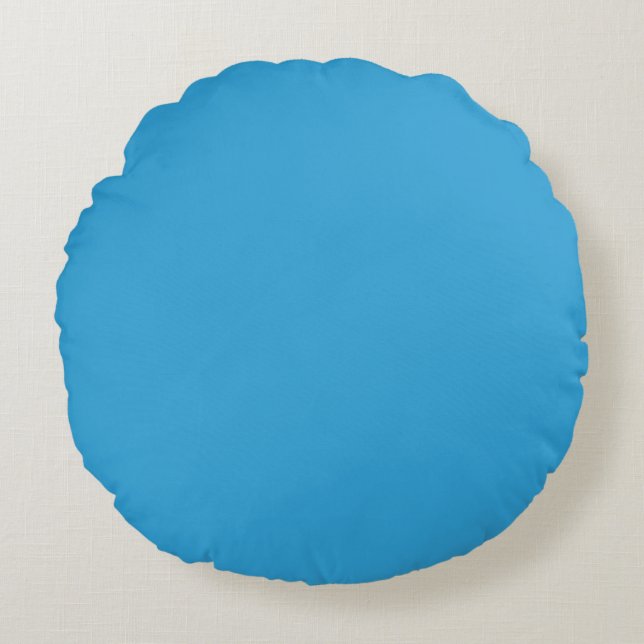 Blue Color Round Pillow (Front)