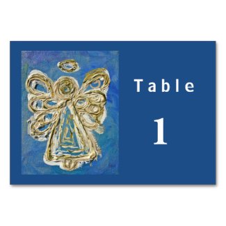 Blue Color Series Angel Custom Table Cards