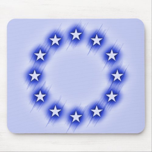 Blue Color Sketch Effect European Union Flag Mouse Pad