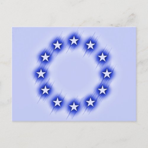 Blue Color Sketch Effect European Union Flag Postcard