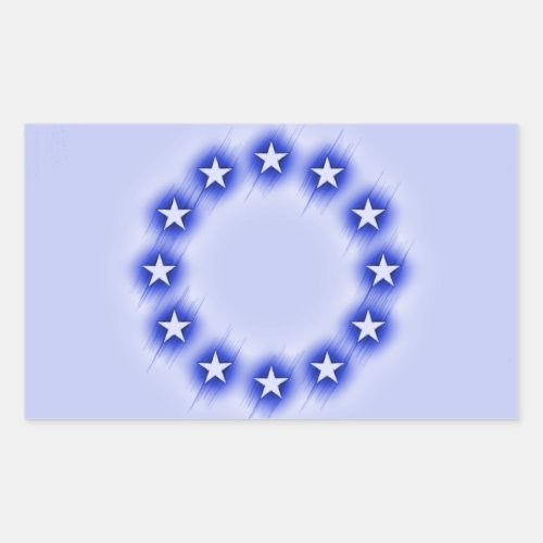 Blue Color Sketch Effect European Union Flag Rectangular Sticker