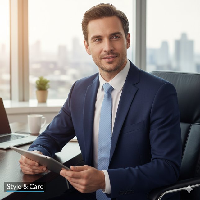 Blue Color Striped Formal Tie (Blue Color Striped Formal Tie)