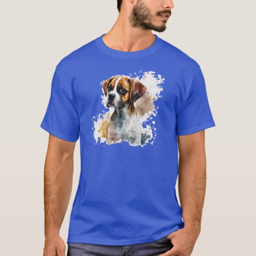 Blue color t_shirt cute dog design casual wear
