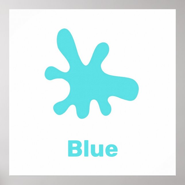 Blue color with words poster (Front)