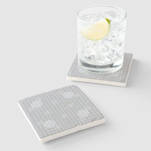 Blue Colored Abstract Polka Dots Light g1 Stone Coaster