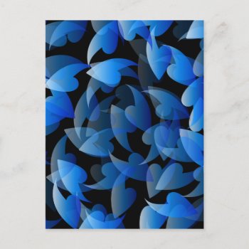 Blue Colored Background With Leaves Postcard by ShawlinMohd at Zazzle