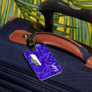 Blue-Colored Baggage Label With Ship Luggage Tag