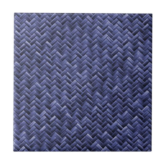 Blue Colored Basket weave Pattern Ceramic Tile | Zazzle.com