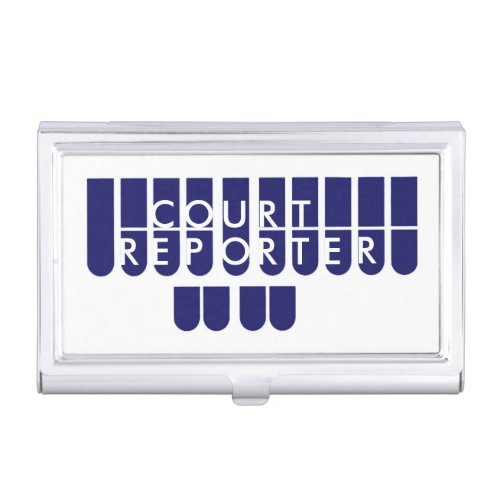 Blue colored court reporter business card case