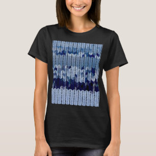Blue Colored Knitting Pattern T-Shirt
