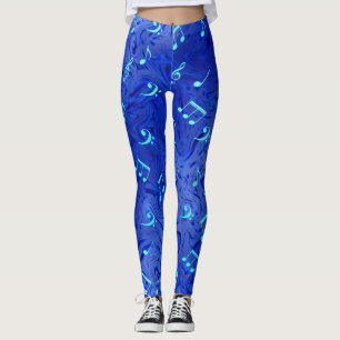 blue,colored leggings elegant notes pattern shiny