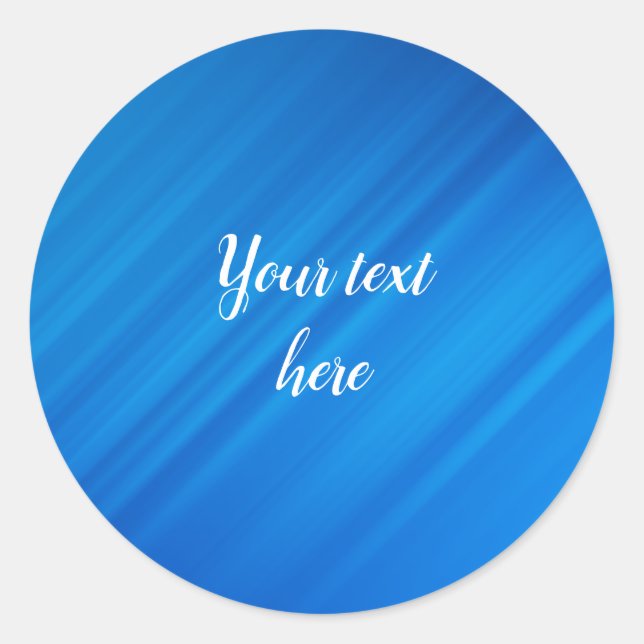 Blue colored TEMPLATE Classic Round Sticker (Front)