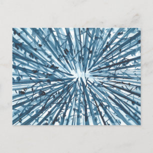 Blue colored watercolor landscape, abstract nature holiday postcard