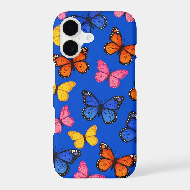 Blue Colorful Butterflies iPhone Case (Back)