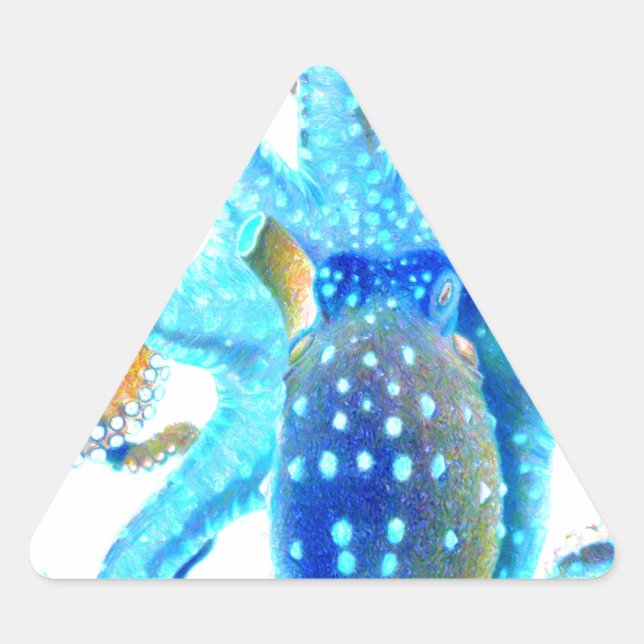 Blue colorful ocopi triangle sticker (Front)