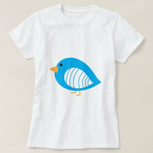 Blue colorful quirky birds T_Shirt