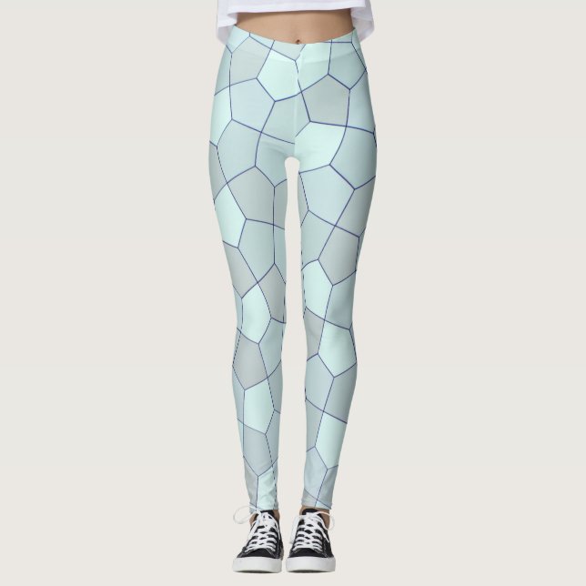 Blue Colors Abstract Leggings (Front)