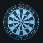Blue Colors Dartboard with Custom Text<br><div class="desc">Dartboard with retro blue colors and two custom text areas. You can easily change every color clicking on customize button.</div>