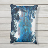 Blue colour effected cool, unique nature, lake outdoor pillow (Back(Vertical))