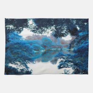Blue colour effected cool, unique nature, lake towel