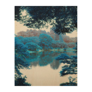 Blue colour effected cool, unique nature, lake wood wall decor