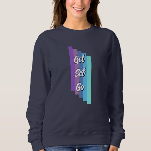 Blue colour sweatshirt with cool design activeware