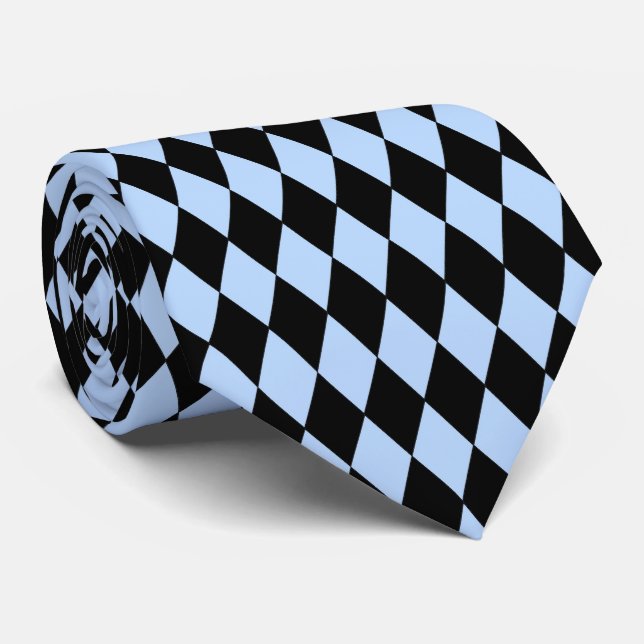 Blue Coloured Diamond Design Any Colour Background Neck Tie (Rolled)
