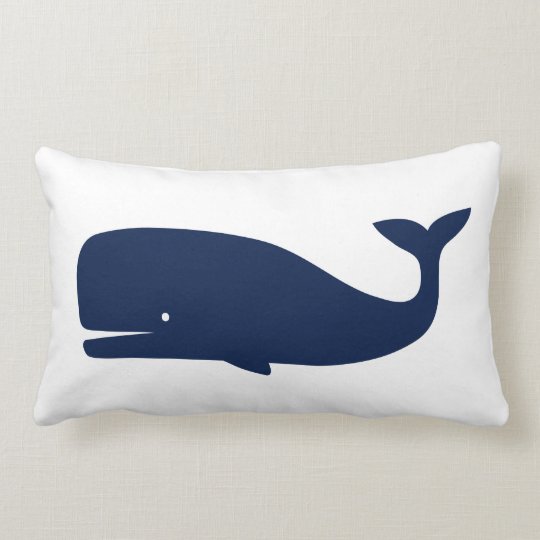 blue whale striped pillow