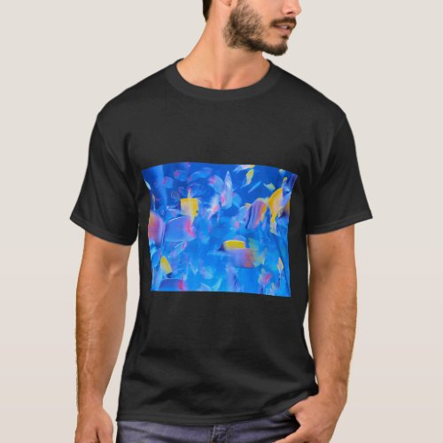 Blue Colourful Aquarium Photograph T-Shirt
