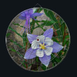Blue columbine dart board<br><div class="desc">Blue columbine photo by Sandy Closs in the Mountains of North west Colorado "purple columbine", " Blue columbine" flowers, floral, flower, lavender, blossom, plants, bloom, gardens, garden, wildflower, Colorado mountain</div>
