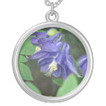 Blue Columbine Flower Necklace