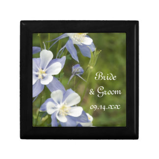 Blue Columbine Flowers Wedding Gift Box