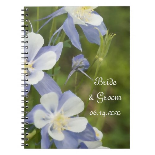 Blue Columbine Flowers Wedding Notebook