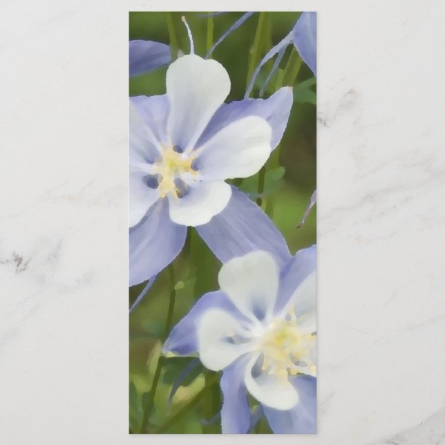 Blue Columbine Flowers Wedding Program (Front)