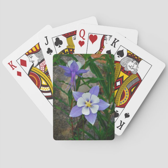 Blue columbine poker cards (Back)