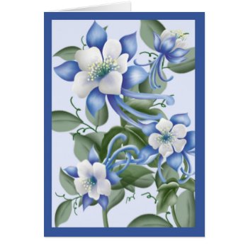 Blue Columbines by RainbowCards at Zazzle