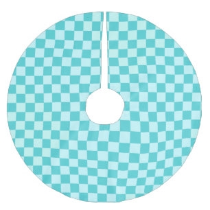 Blue Combination Classic Checkerboard by STaylor Brushed Polyester Tree Skirt