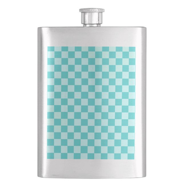 Blue Combination Classic Checkerboard by STaylor Flask (Front)