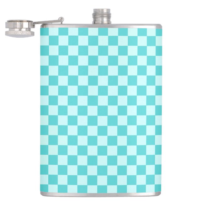 Blue Combination Classic Checkerboard by STaylor Flask (Opened)