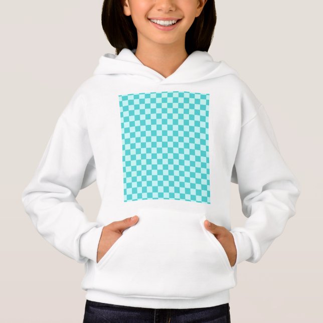 Blue Combination Classic Checkerboard by STaylor Hoodie (Front)