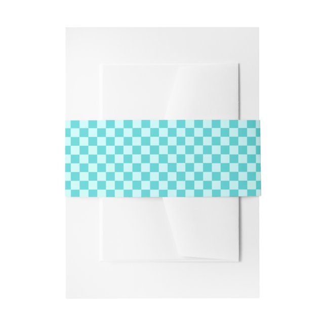 Blue Combination Classic Checkerboard by STaylor Invitation Belly Band (Front Example)