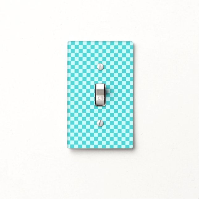 Blue Combination Classic Checkerboard by STaylor Light Switch Cover (In Situ)