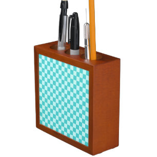 Blue Combination Classic Checkerboard by STaylor Pencil/Pen Holder