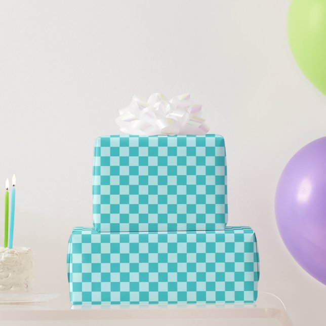 Blue Combination Classic Checkerboard by STaylor Wrapping Paper (Party Gifts)