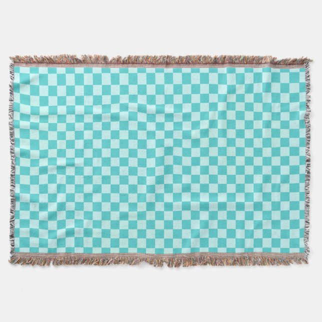 Blue Combination Classic Checkerboard Throw Blanket (Front)