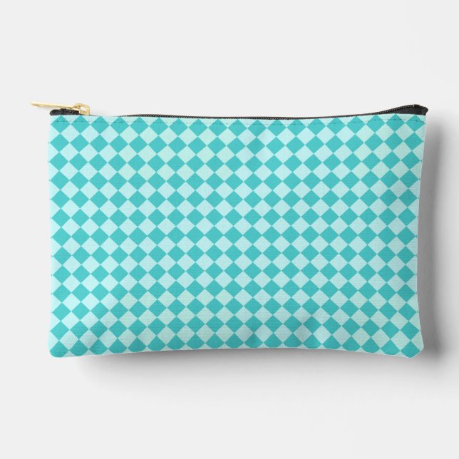 Blue Combination Diamond Pattern by Shirley Taylor Accessory Pouch (Front)